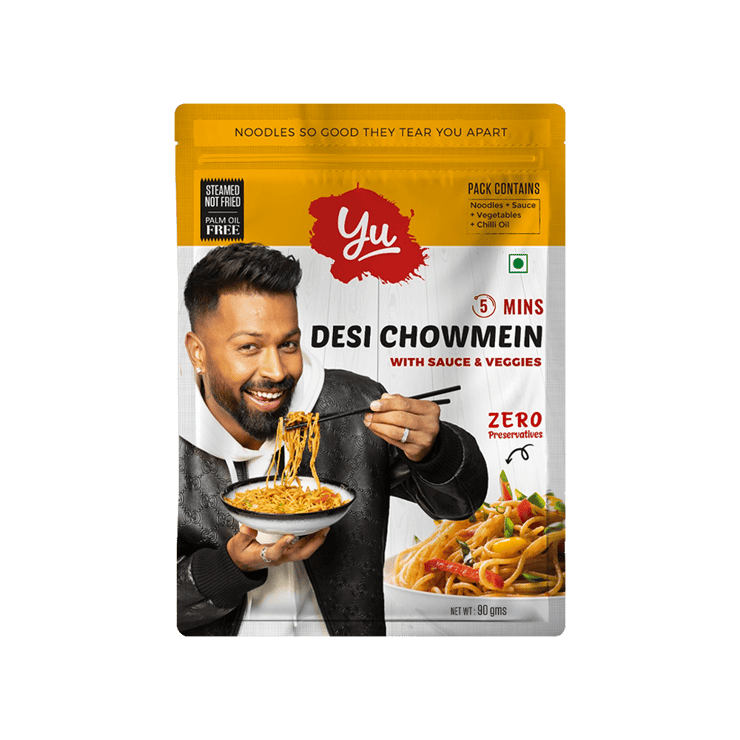 Yu Desi Chowmein Noodles with Sauce And Veggies – Pack of 2 – 2 x 90 g
