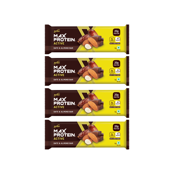 RiteBite Max Protein Date & Almond 10 g Protein Bar – Pack of 4 – 4 x 45 g