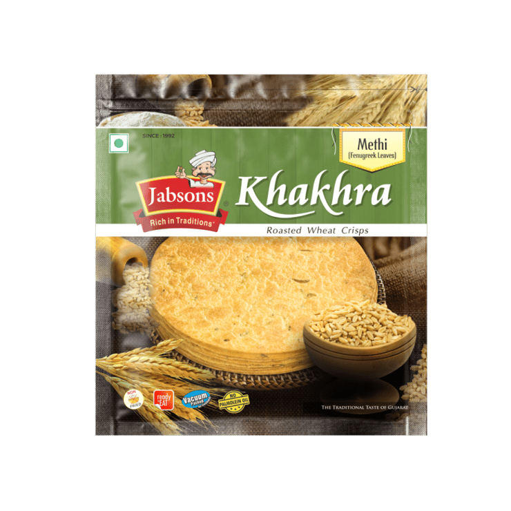 Jabsons Roasted Wheat Khakhra, (Methi) – 180 g