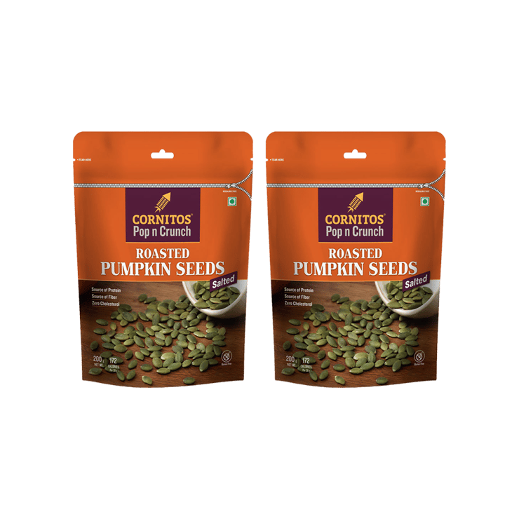 Cornitos Pop n Crunch Roasted Salted Pumpkin Seeds – Pack of 2 – 2 x 200 g