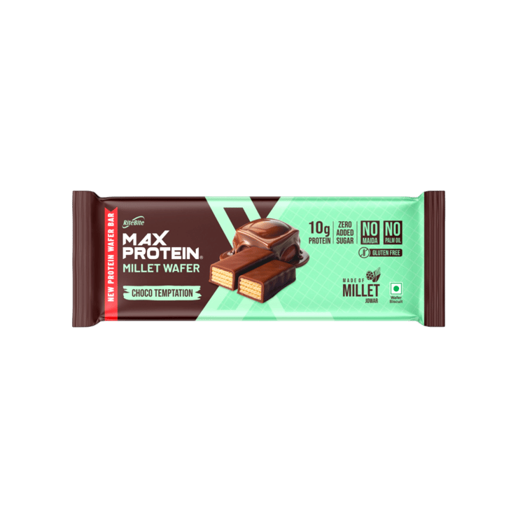 RiteBite Choco Temptation Millet Wafer Protein Bar – 40 g