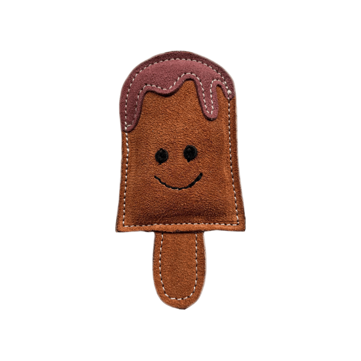 Nootie Leather Popsicle Chew Toy for Dogs (Brown) – 1 unit