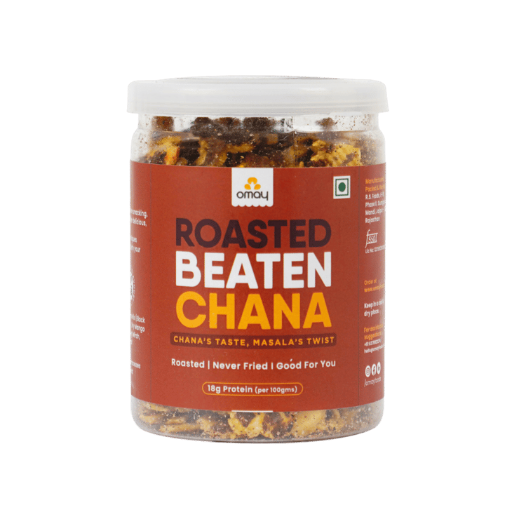 Omay Foods Roasted Chana Jor (Beaten Chana) – 60 g