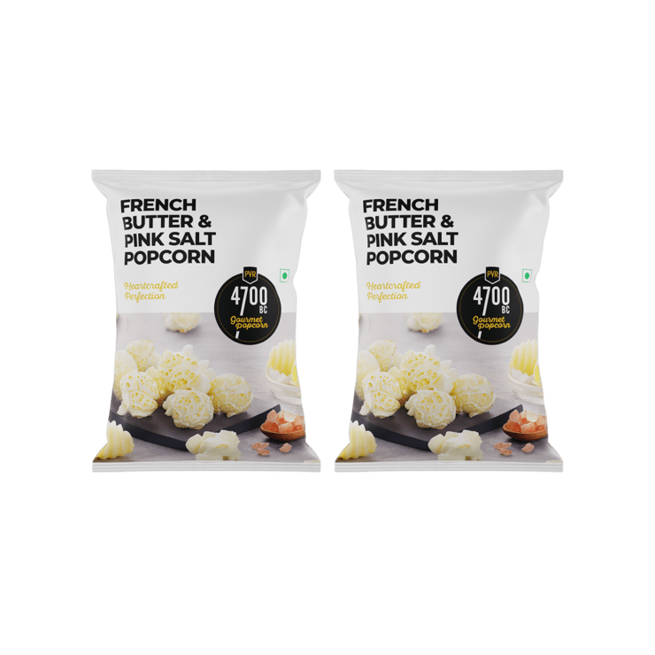 4700BC French Butter & Pink Salt Gourmet Popcorn – Pack of 2 – 2 x 45 g