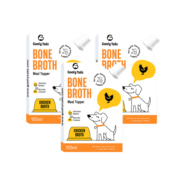 Goofy Tails Bone Chicken Broth for Dogs – Pack of 3 – 3 x 100 ml