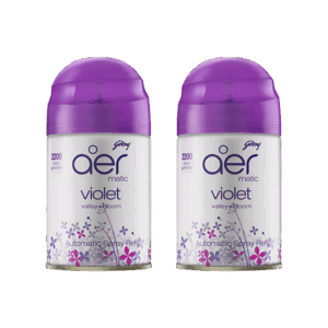 Godrej Aer Matic Air Freshener - Violet Valley Bloom (Violet) - Pack of 2 - 2 x 225 ml