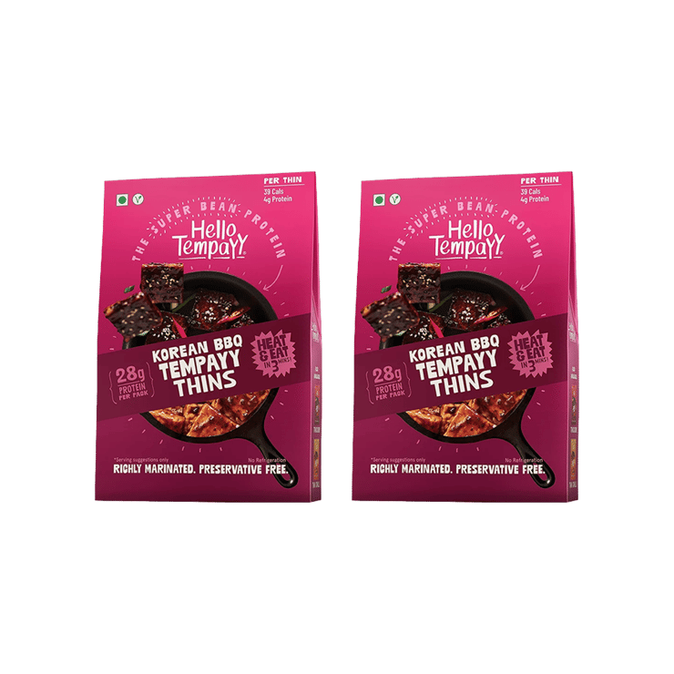 Hello Tempayy 28g Protein Korean BBQ Tempeh Thins – Pack of 2 – 2 x 150 g