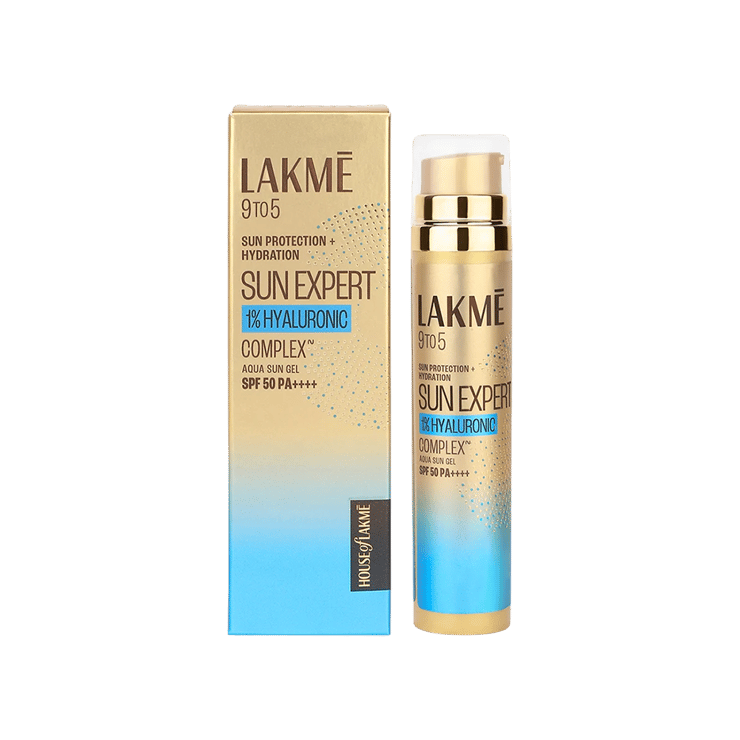 Lakme Sun Expert 1% Hyaluronic Aqua Sunscreen Gel (SPF 50 PA++++) – 56 g