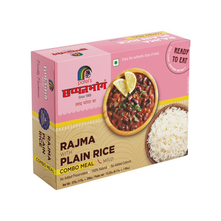 PATELS CHHAPPANBHOG Rajma with Plain Rice Ready to Eat Meal – 375 g