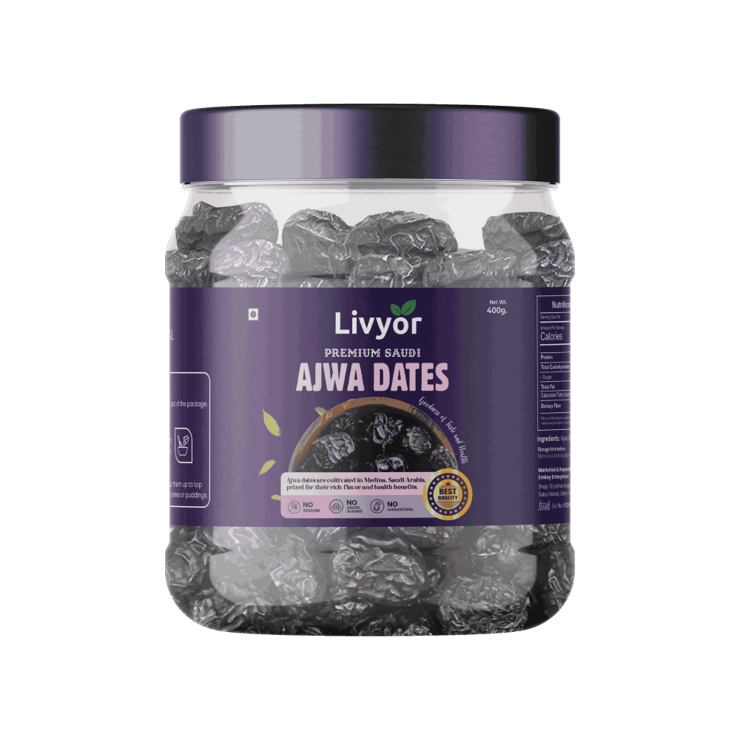 Livyor Premium Saudi Ajwa Dates (Laal Khajur) – 400 g