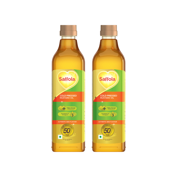 Saffola Cold Pressed Mustard Oil – Pack of 2 – 2 x 1 ltr