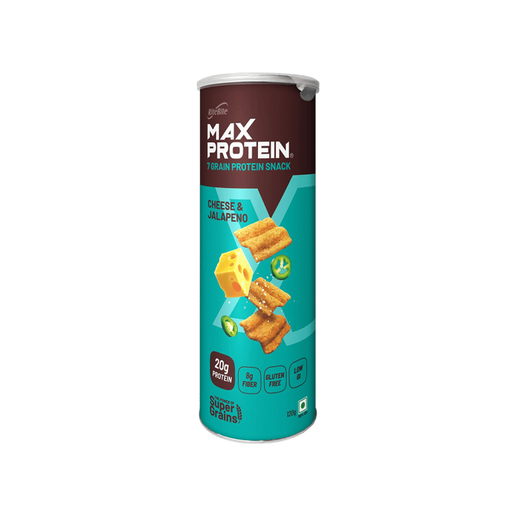 RiteBite Max Protein Cheese & Jalapeno 20 g Protein Multigrain Chips – 120 g