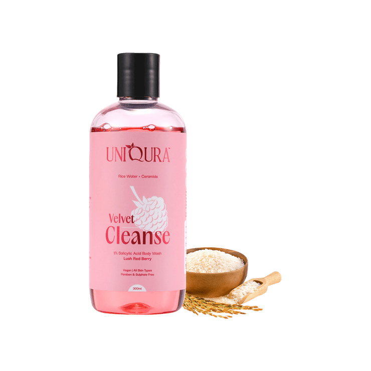 Uniqura 1% Salicylic Acid Exfoliating Body Wash (Berries Fragrance) – 300 ml