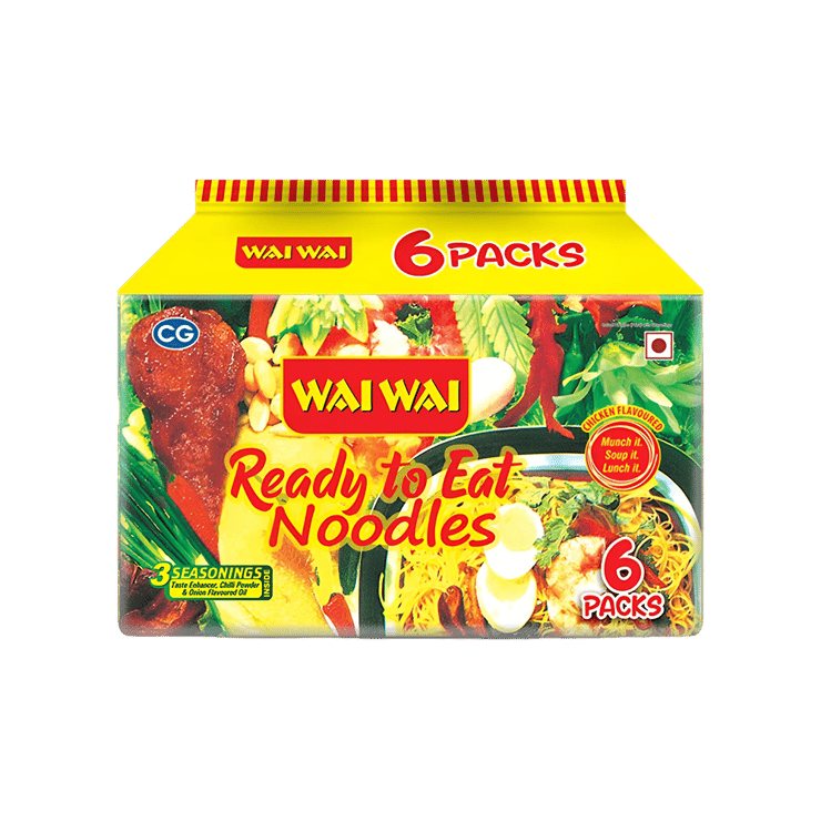 Wai Wai Ready To Eat Chicken Flavoured Noodles – 6 pieces