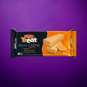 Britannia Treat Rich Creme Orange Flavoured Wafers - 55 g