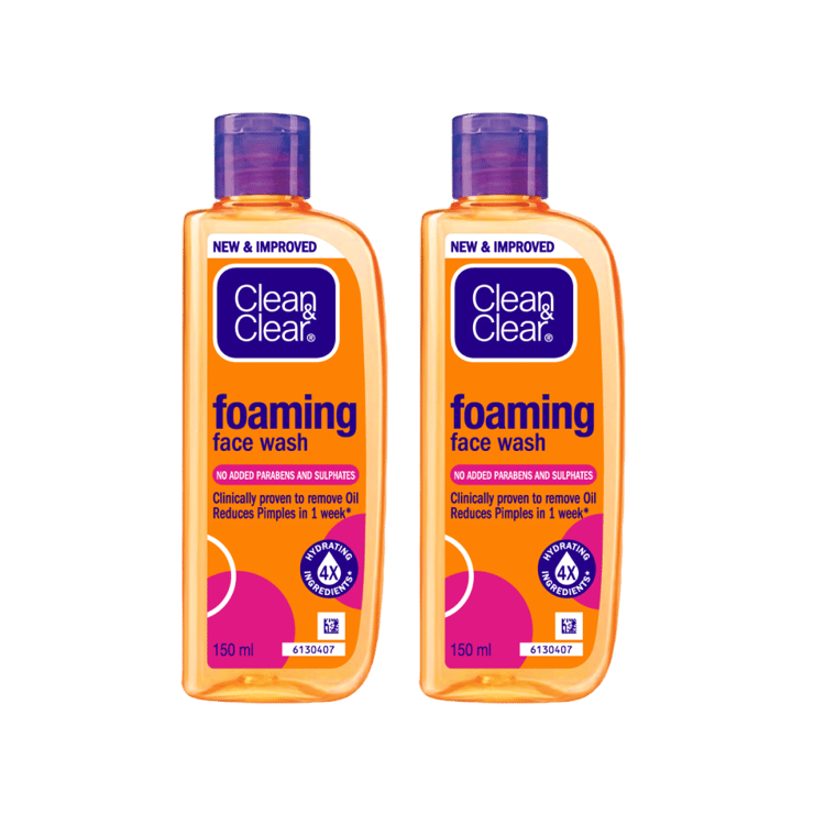 Clean & Clear Foaming Face Wash 150 ml – Pack of 2 – 2 x 150 ml