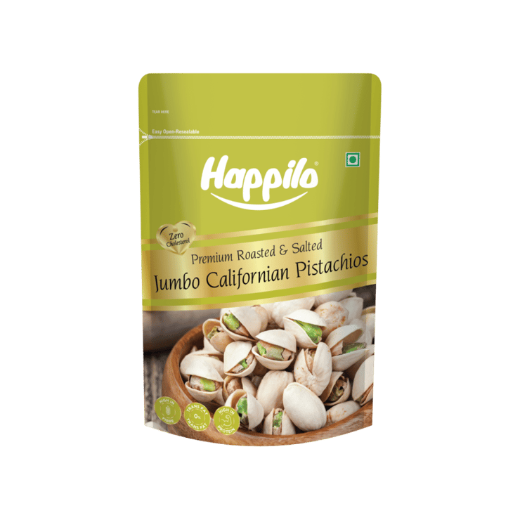 Happilo Jumbo Californian Roasted & Salted Pistachios – 200 g