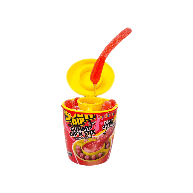 CandiExotics Sour Dip’N Stix Gummy Candy – Strawberry – 96 g