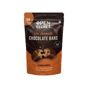 Open Secret Caramel Filled Bar Chocolate Pack Zero Refined Sugar - 4 x 16 g