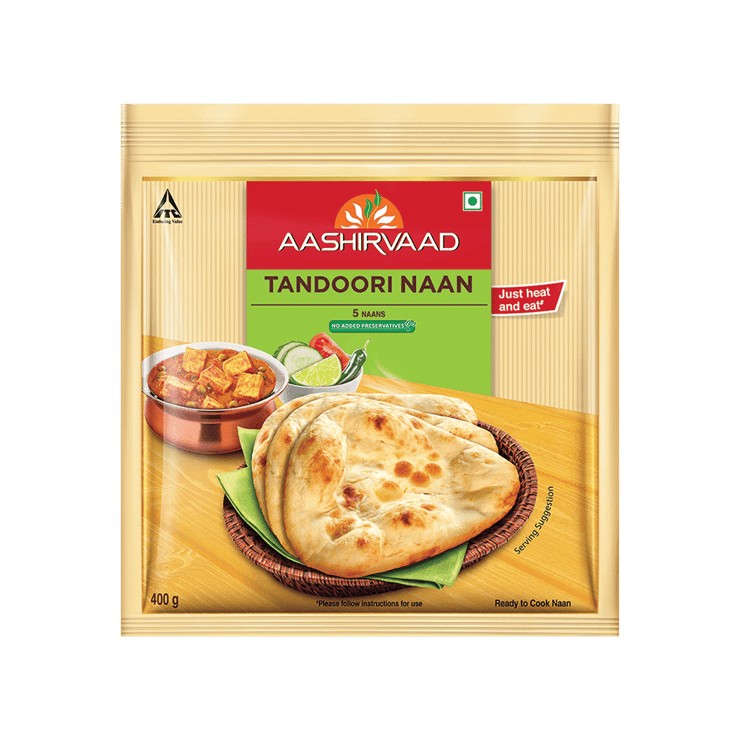 Aashirvaad Tandoori Naan (Heat & Eat) - 400 g