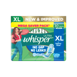 Whisper Ultra Upto No Gap No Leaks Sanitary Pads (XL, 30 pieces) - 1 pack (30 pieces)