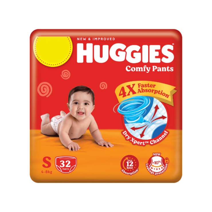 Huggies Dry Baby Diaper (Pants, S, 4-8 kg)