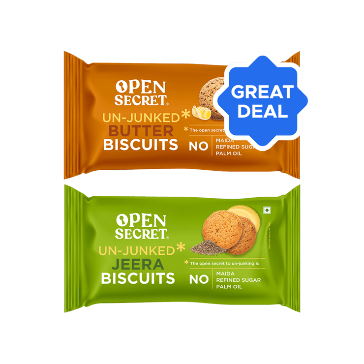 Open Secret Un-junked Butter Biscuit + Open Secret Un-junked Jeera Biscuit Combo