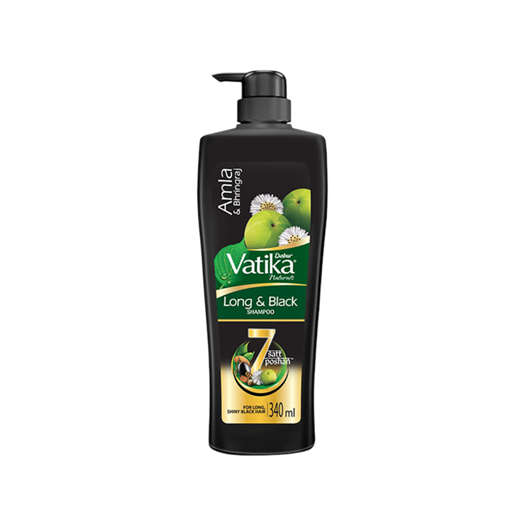 Dabur Vatika Long & Black - Power of 7 Natural Ingredients Shampoo - 340 ml