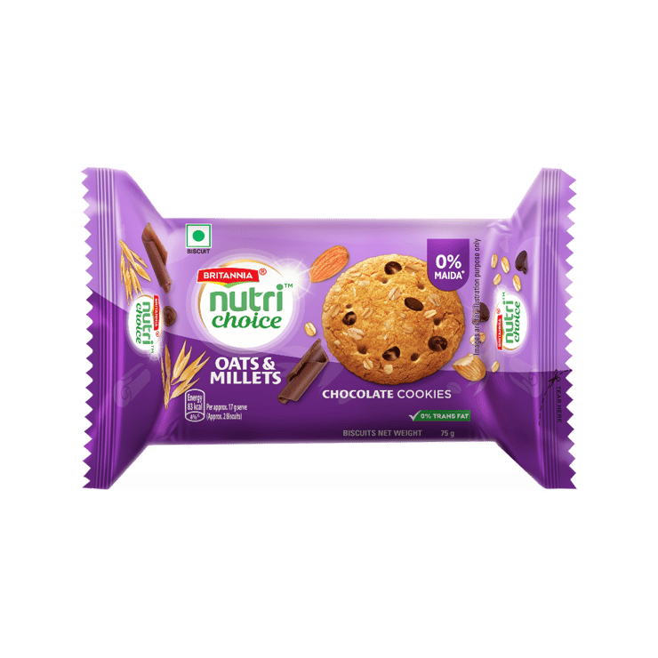Britannia NutriChoice Oats Chocolate & Almond Biscuit