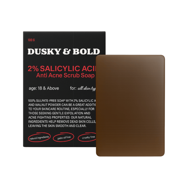 DuskyandBold Anti Acne Scrub Soap with 2% Salicylic Acid - 100 g