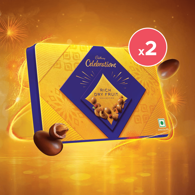 Cadbury Celebrations Rich Dry Fruit Collection Chocolate Gift Pack - Pack of 2 - 2 x 177 g