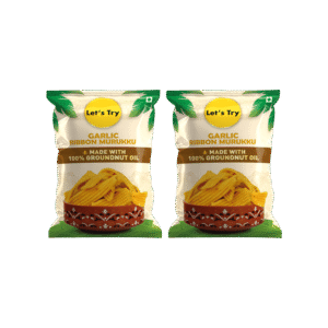 Let's Try Garlic Ribbon Murukku - Pack of 2 - 2 x 180 g