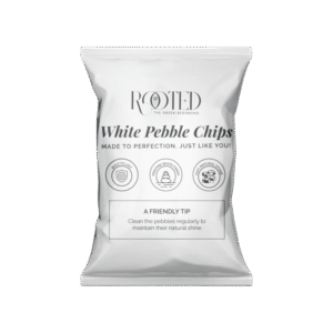 Rooted White Pebble Chips Gardening Accessory - 1 kg