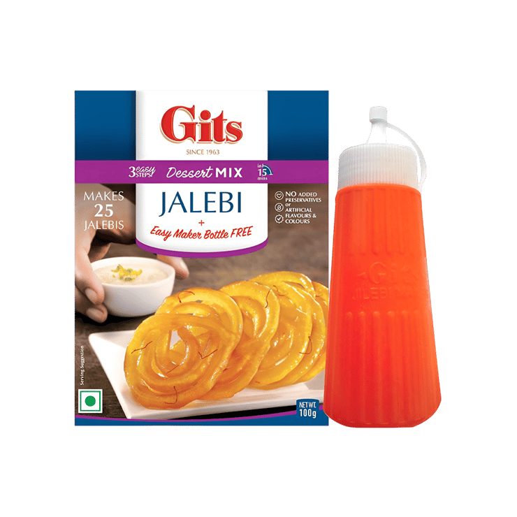 Gits Jalebi Dessert Mix - with Free Easy Maker Bottle - 100 g