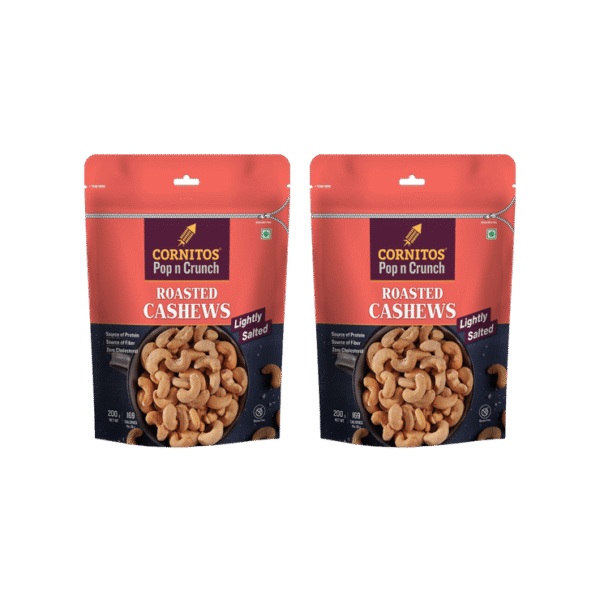 Cornitos Pop n Crunch Roasted Cashew (Lightly Salted) - Pack of 2 - 2 x 200 g