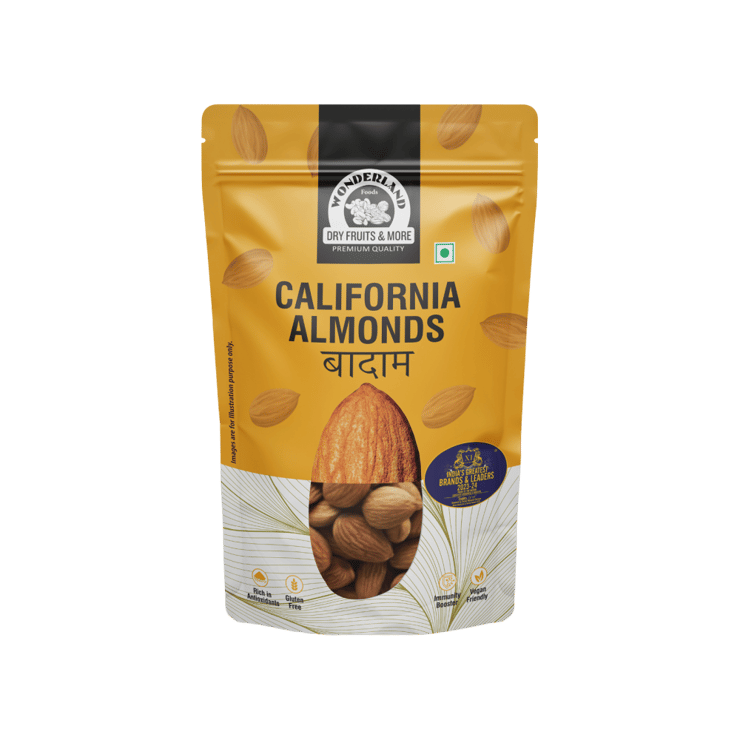 Wonderland Foods Raw California Almonds (Hirave Badam) - 500 g