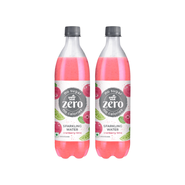 Paper Boat Zero Cranberry Lime Sparkling Drink - Pack of 2