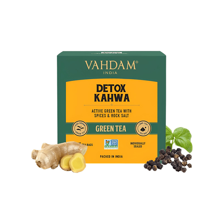 Vahdam Green Tea Detox Kahwa - 15 x 2 g