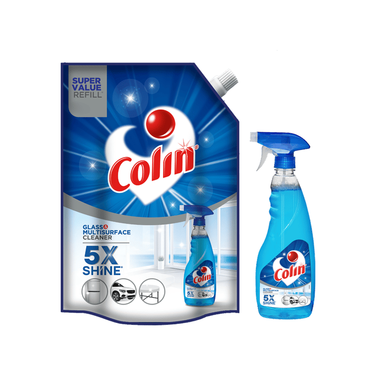 Colin Glass Cleaner (500 ml) +  Glass Cleaner (1 l) Combo - 500 ml + 1 ltr