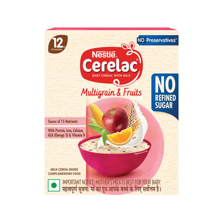 Nestle Cerelac Multigrain & Fruits Baby Cereal (No Refined Sugar, 12 - 24 Months)