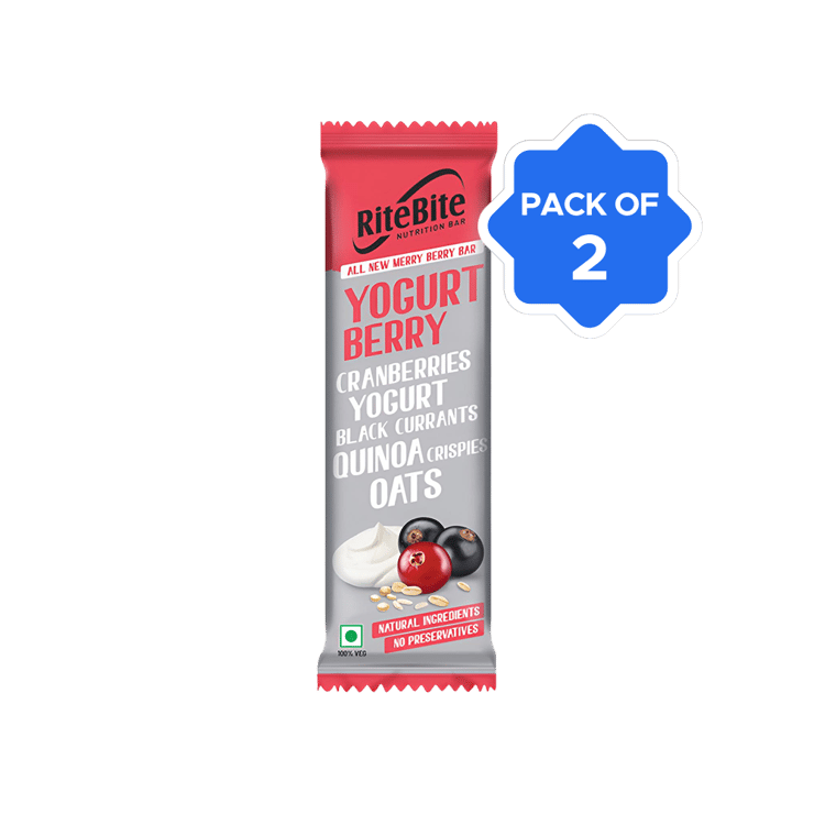 RiteBite Yogurt Berry Nutrition Bar - Pack of 2 - 2 x 35 g