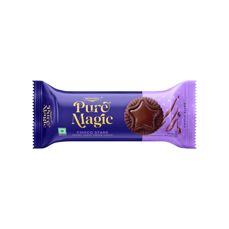 Britannia Pure Magic Choco Stars Chunky Chocolate Topped Cookies