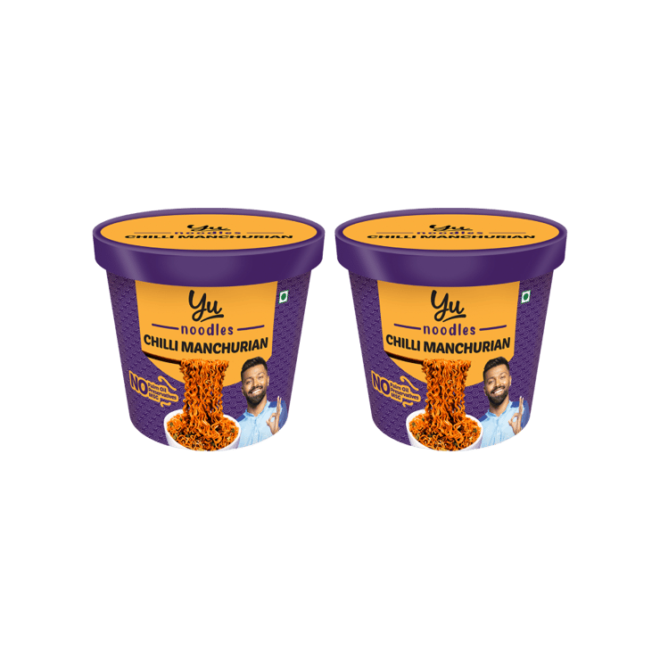 Yu Chilli Manchurian Instant Cup Noodles - Pack of 2 - 2 x 70 g