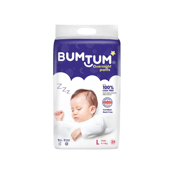 Bumtum Overnight Baby Diaper (Pants, L-36)