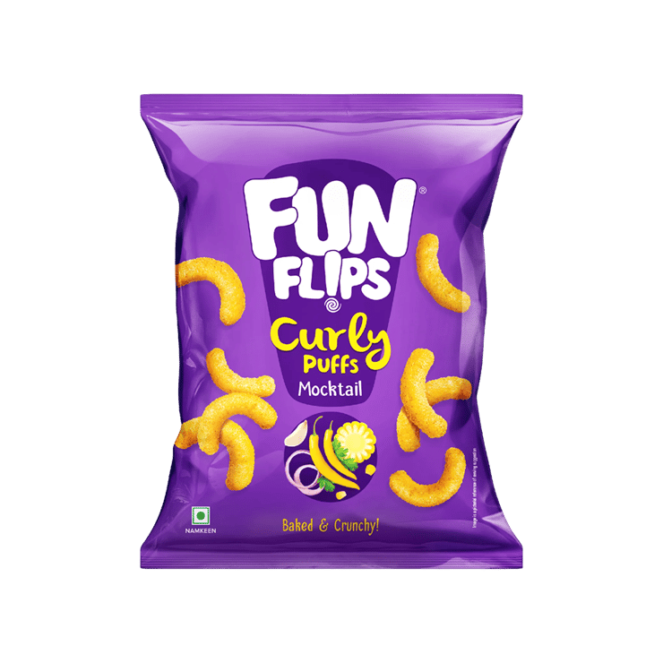 Fun Flips Baked & Crunchy Mocktail Curly Puffs - 85 g