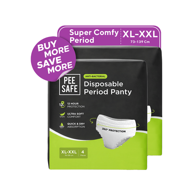 Pee Safe Comfort Period Panty - Pack of 2 - 2 x 1 pack (4 pieces)