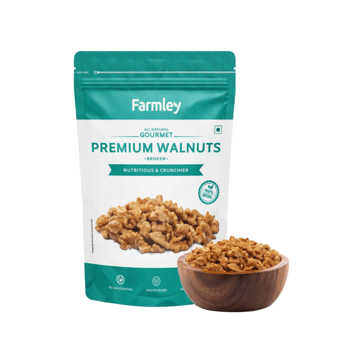Farmley Premium Broken Chile Walnuts Kernels (Akhrot) - 200 g