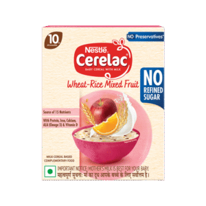Nestle Cerelac Wheat Rice Mixed Fruit Baby Cereal (No Refined Sugar, 10 to 24 Months)