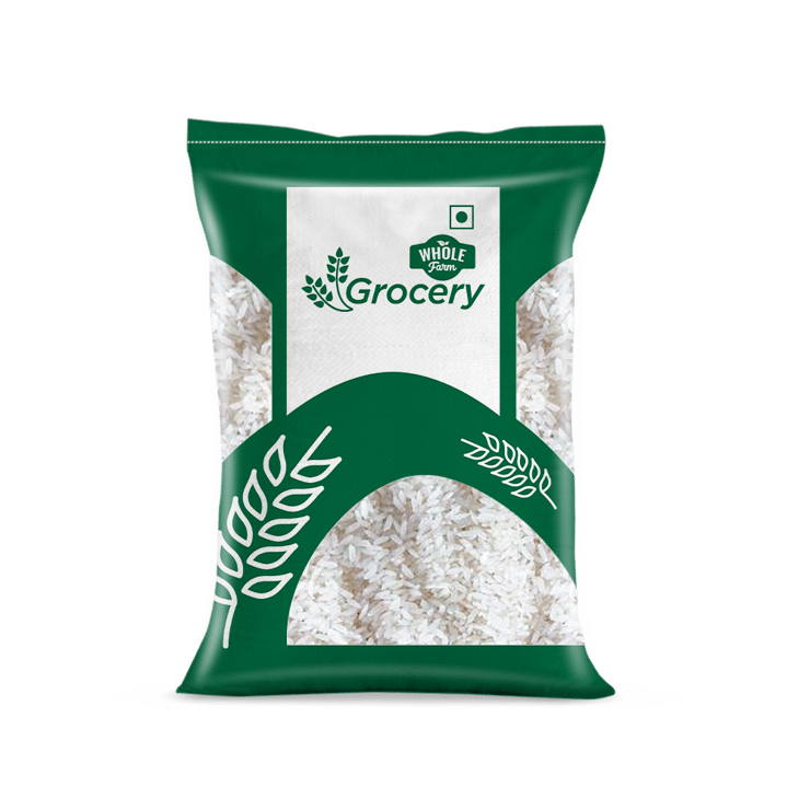 Whole Farm Grocery Raw Sonamasuri Rice (6-12 Months) (Medium Grain) - 1 kg