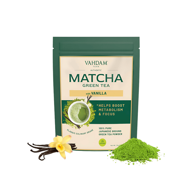 Vahdam Vanilla Matcha Green Tea - 50 g